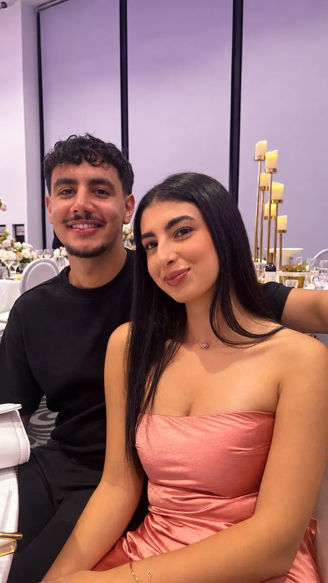 Salwa and Marchi at a wedding